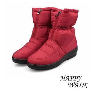 【happy walk】雪靴 輕量雪靴/輕量雙層防水防滑加厚保暖雪靴 紅