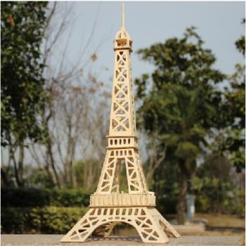 3D立體木片拼圖超值組(巴黎鐵塔、明朝帆船、天壇、哈雷機車、鸚鵡)