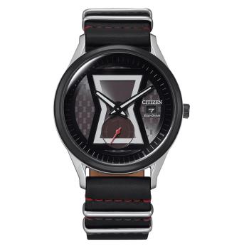 Citizen Eco-Drive 漫威英雄聯名款黑寡婦時尚流行腕錶-黑-BV1138-01W