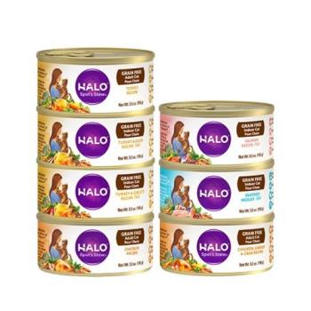 HALO®嘿囉TM-成貓主食罐-無穀系列5.5oz(156g) X12罐組(下標數量2+贈寵物零食*1)