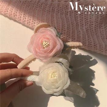 【my stere 我的時尚秘境】韓系氣質甜美花朵網紗髮夾