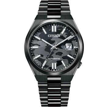 CITIZEN 星辰 聖誕推薦款酷黑質著機械錶/40mm/NJ0155-87E