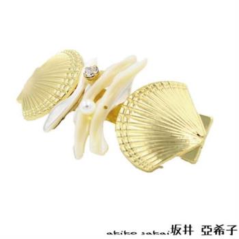 『坂井．亞希子』貝殼珊瑚珍珠鑲鑽髮夾