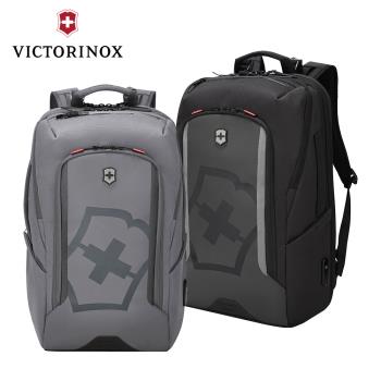 VICTORINOX瑞士維氏 Vx Touring 2.0 17吋抗菌可擴充雙肩後背包 淺灰/黑色