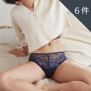 【Khoo】丁字白白褲＿吸收分泌物內褲6件組(黑/藍)(各色3件)