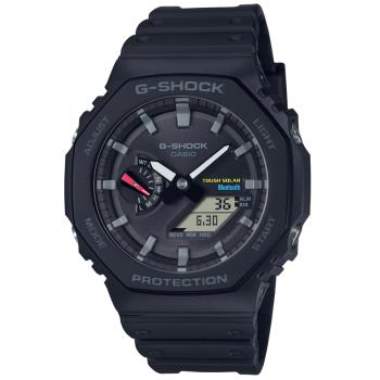 CASIO G-SHOCK 太陽能x藍牙連線 農家橡樹雙顯腕錶-黑 GA-B2100-1A