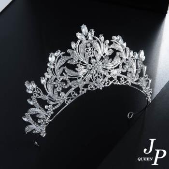 【Jpqueen】新娘宴會宮廷水晶水鑽髮飾皇冠(銀色)