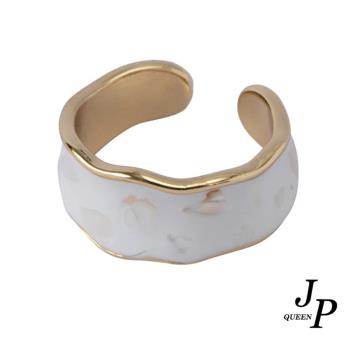           【Jpqueen】法式復古粗面鍍金彈性開口戒指(金色)                  