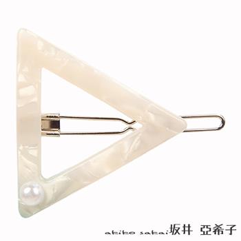 『坂井．亞希子』多色三角鏤空小珍珠髮夾