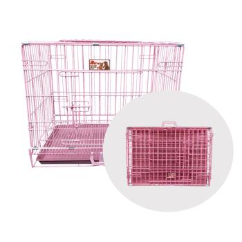 MS.PET-新型高級靜電烤漆籠/折疊式狗籠/寵物籠2尺(藍色/粉紅色/銀色)