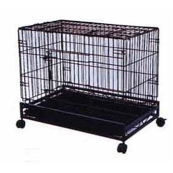 2.5尺粗管鐵製折疊狗籠/寵物籠(黑色)
