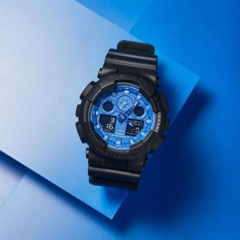 CASIO 卡西歐 G-SHOCK 藍色變形蟲系列手錶 (GA-100BP-1A)