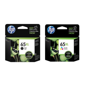 【1黑1彩組合】HP 65XL ( N9K04AA 黑色+ N9K03AA 彩色 ) 原廠高容量墨水匣 適用HP DeskJet 3720/3721