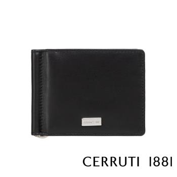 【Cerruti 1881】頂級義大利小牛皮 6卡附鈔票夾短夾 MAT系列 黑色 (CEPU05429M)