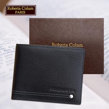 (Roberta Colum)諾貝達 男用專櫃皮夾 12卡片短夾(23157-1黑色)