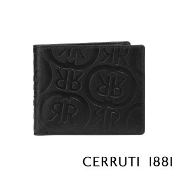 【Cerruti 1881】頂級義大利小牛皮 8卡男用短夾 NINO系列 黑色 (CEPU05412M)