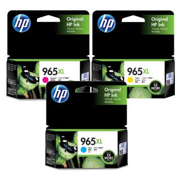 【彩色超值組】HP 965XL(3JA83AA+3JA82AA+3JA81AA) 高容量三彩色 原廠墨水匣 適用OJ Pro 9010/9020