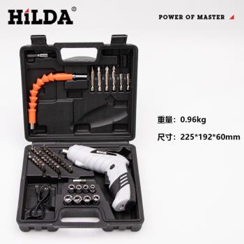 【HILDA】希爾達電動工具 4.8V 電動螺絲起子附有46件配件套裝組HL48-BW 白色