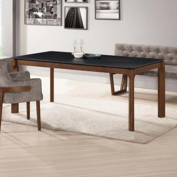 Boden-蒙德6尺工業風黑色岩板實木餐桌/工作桌/長桌/會議桌