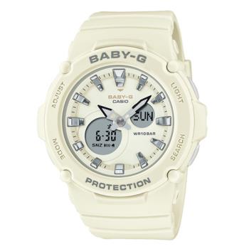 【CASIO 卡西歐】CASIO BABY-G 雙顯女錶 樹脂錶帶 防水100米 白色 BGA-275(BGA-275-7A)