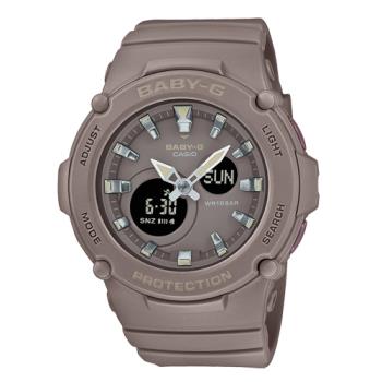 【CASIO 卡西歐】CASIO BABY-G 雙顯女錶 樹脂錶帶 防水100米 棕色 BGA-275(BGA-275-5A)