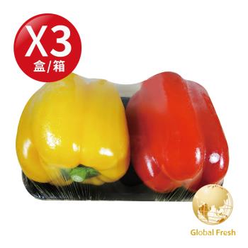 盛花園蔬果 嘉義新港彩色甜椒300g x3盒(生食沙拉)