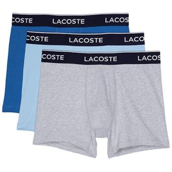 Lacoste 2022男時尚合身雙藍灰色四角修飾內著混搭3件組