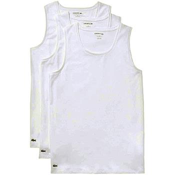 Lacoste 2022男時尚棉質彈力白色背心3件組