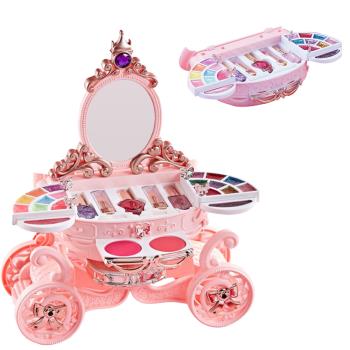 Colorland-兒童化妝盒 南瓜馬車造型彩妝 無毒安全可水洗化妝玩具