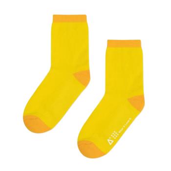 WARX除臭襪 玩色拼接中筒童襪-黃