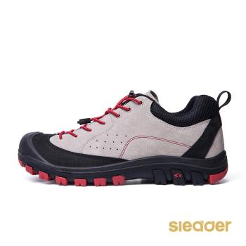 【sleader】防滑耐磨登山戶外休閒女鞋-S2035(灰/紅)