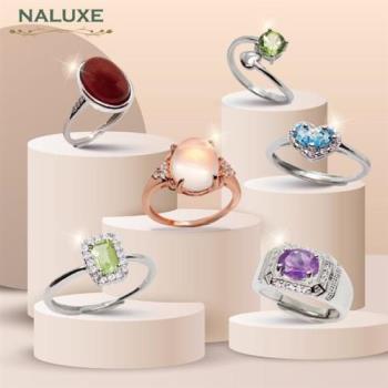 時尚輕珠寶【[Naluxe】天然水晶寶石設計款活動圍戒指6款任選均一價(粉晶、橄欖石、紫水晶、石榴石、托帕石)