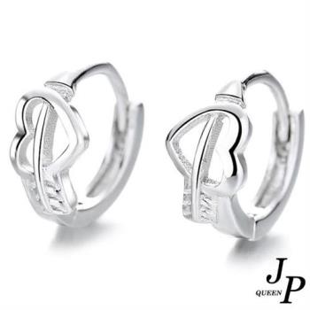           【Jpqueen】愛情穿心鏤空圈圈耳環(銀色)                  
