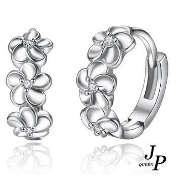           【Jpqueen】冷淡梅花鏤空圈圈耳環(銀色)                  