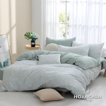 HOYACASA 加大精梳棉兩用被床包四件組(天絲入棉30%)-陽光清晨