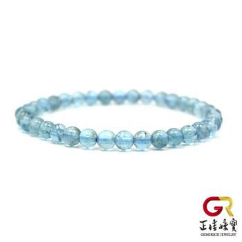 【正佳珠寶】藍磷灰 冰透寶石藍 5mm 藍磷灰手珠(知識能量寶石)                  