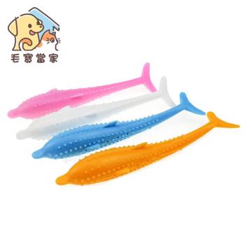 (毛寶當家)海豚貓薄荷潔牙玩具*2入 魚造型 磨牙玩具 潔牙棒