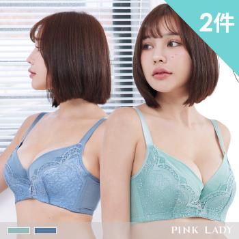 【PINK LADY】軟鋼圈 D~E罩杯 碧藍舞曲 立體薄襯透氣側背片大罩杯 單件內衣 3892 (2件組)