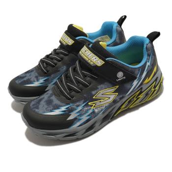 Skechers 休閒鞋 S Lights-Light Storm 2 童鞋 中童 黑黃 燈鞋 閃電 400150LBKBL [ACS 跨運動]