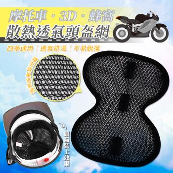 摩托車3D蜂窩散熱透氣頭盔網 機車安全帽墊 頭盔墊 安全帽散熱墊（超值2入）