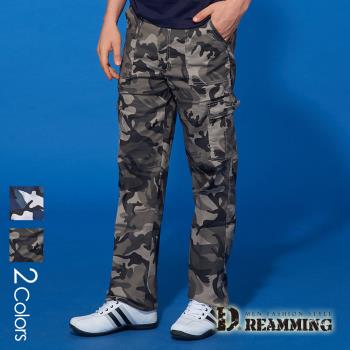 【Dreamming】夏日薄款迷彩伸縮休閒工作長褲(共二色)
