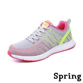 【spring】運動鞋 機能運動鞋/時尚彩線飛織機能大底運動鞋 灰