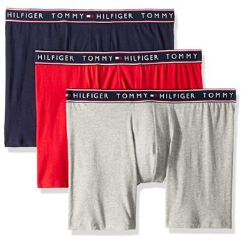 Tommy Hilfiger 2022男時尚棉質藍紅灰色混搭四角修飾內著3件組