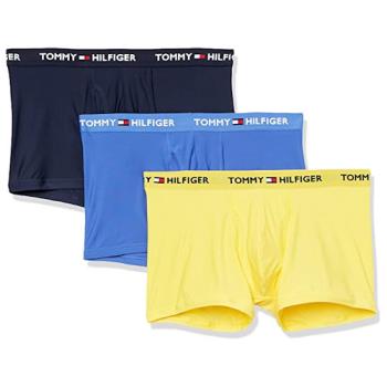 Tommy Hilfiger 2022男時尚細纖維雙藍黃色混搭四角內著3件組