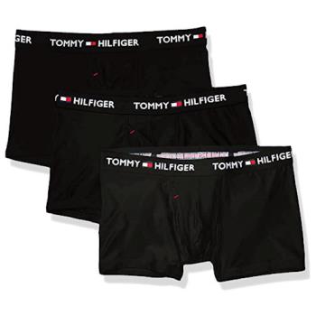 Tommy Hilfiger 2022男時尚細纖維黑色四角內著3件組