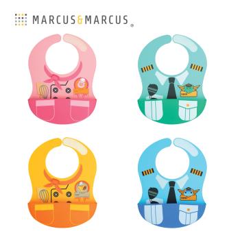 【MARCUS&MARCUS】大口袋寬版矽膠立體圍兜(多款任選)