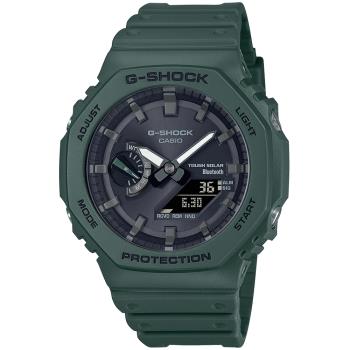 CASIO G-SHOCK 太陽能智慧藍芽農家橡樹計時錶/綠/GA-B2100-3A