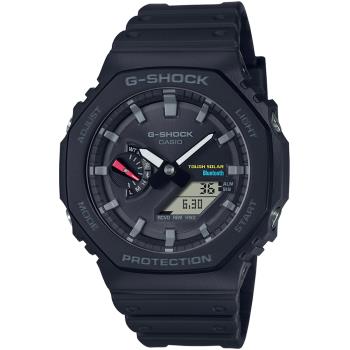 CASIO G-SHOCK 太陽能藍芽八角造型計時錶/黑/GA-B2100-1A