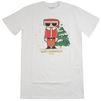 KARL LAGERFELD 卡爾 老佛爺聖誕限定造型棉質短T恤.白