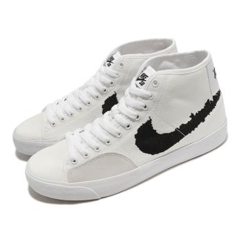 Nike 滑板鞋 SB Blazer Court Mid PRM 男鞋 白 高筒 麂皮 帆布 休閒鞋 DM8553-100 [ACS 跨運動]